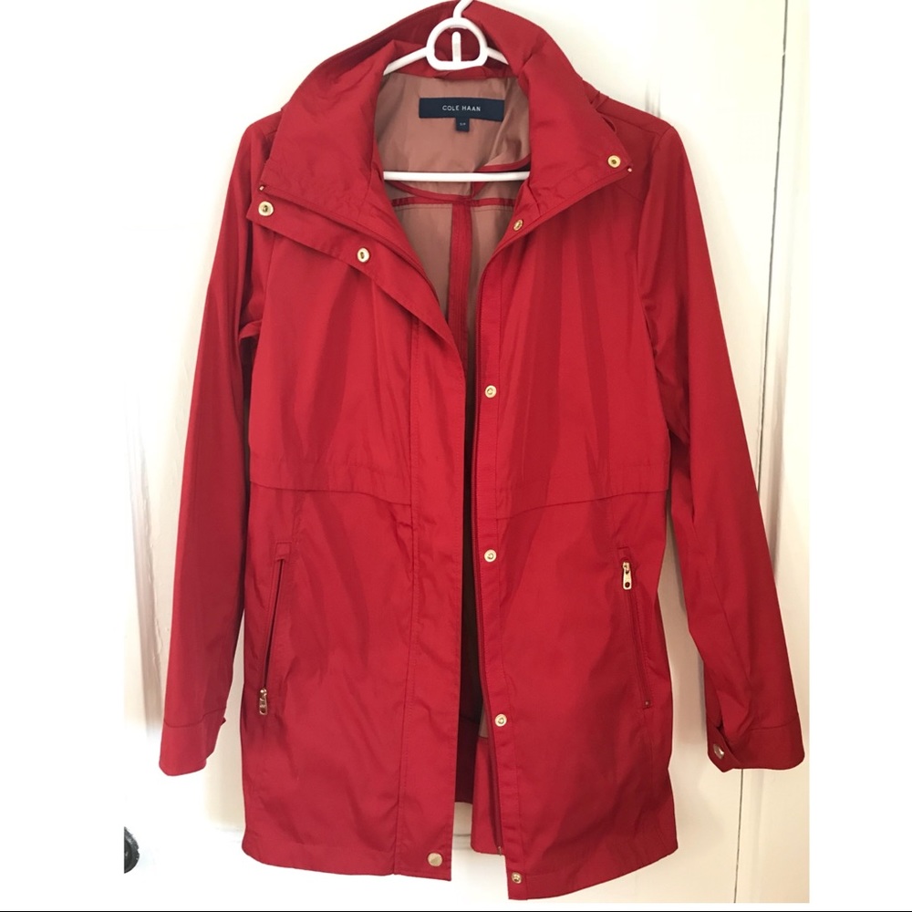Red Cole Haan Rain Jacket